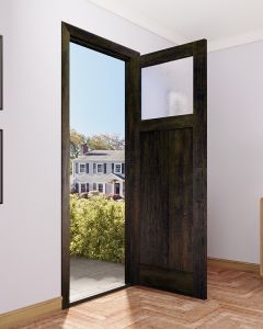 Mahogany Craftsman Top View 2 Panel Shaker Single Door