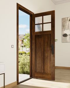 Mahogany Craftsman 4 Lite, Top View SDL 2 Panel Shaker Single Door