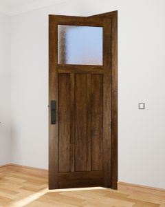 Mahogany Craftsman Top View 3 Panel Shaker Single Door