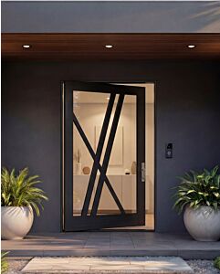 Cruxa | 1, Full Glass, Full SDL Contemporary Shaker Pivot Door