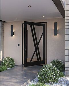 Mahogany CRUXA SDL Contemporary Modern Shaker Impact-Rated Pivot Door