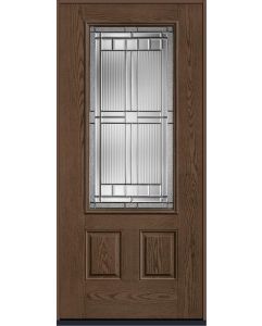 80 Saratoga 3/4 Lite 2 Panel Oak Fiberglass Single Door , WBD Impact