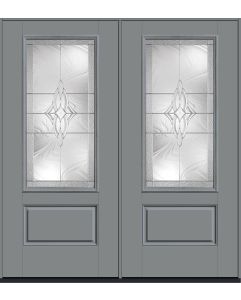 80 Wellesley 3/4 Lite 1 Panel Smooth Fiberglass Double Doors , WBD Impact