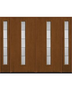 80 Axis Modern Pulse Linea Centered Mahogany Fiberglass Double Door,Sidelites , WBD Impact