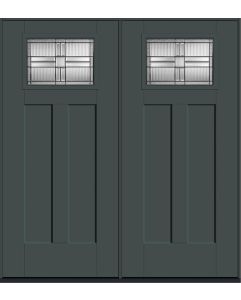 80 Saratoga Craftsman Top View 2 Panel Shaker Smooth Fiberglass Double Doors , WBD Impact