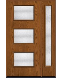 80 Chord Pulse Ari 3-Lite Oak Fiberglass Single Door,Sidelite , WBD Impact