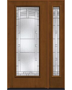 80 Maple Park Full Lite Mahogany Fiberglass Single Door,Sidelite , WBD Impact