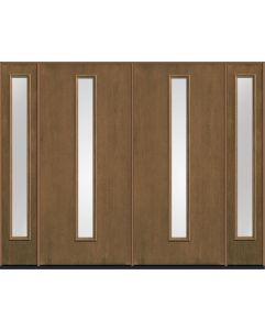 80 Low-E Modern Pulse Linea Centered Mahogany Fiberglass Double Door,Sidelites , WBD Impact