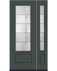 96 Axis 3/4 Lite 1 Panel Smooth Fiberglass Single Door,Sidelite , WBD Impact