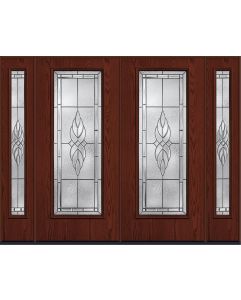 80 Kensington Full Lite Oak Fiberglass Double Door,Sidelites , WBD Impact