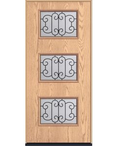 80 Riserva Modern Pulse Ari 3-Lite Oak Fiberglass Single Door , WBD Impact