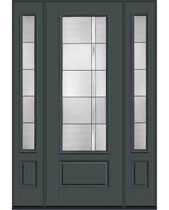 96 Axis 3/4 Lite 1 Panel Smooth Fiberglass Single Door,Sidelites , WBD Impact