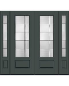 96 Axis 3/4 Lite 1 Panel Smooth Fiberglass Double Door,Sidelites , WBD Impact