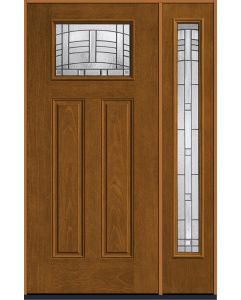 80 Maple Park Craftsman Top View 2 Panel Mahogany Fiberglass Single Door,Sidelite , WBD Impact