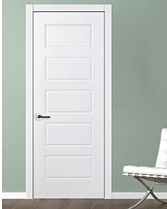 5-Panel, Soft White, Prefinished Interior Single Door