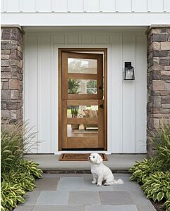 Mahogany Full Lite, 4 Lite SDL Shaker Dutch Door