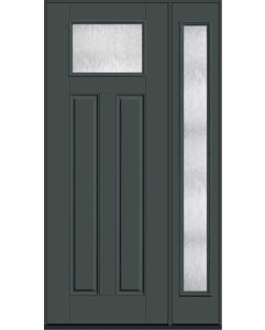 96 Chord Craftsman Top View 2 Panel Smooth Fiberglass Single Door,Sidelite , WBD Impact