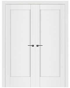 1-Panel Shaker Stile-59 Prefinished White Interior Double Door