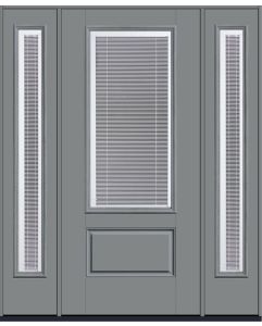 80 Low-E Raise/Tilt Smooth 3/4 Lite 1 Panel Fiberglass Single Door,Sidelites , WBD Impact