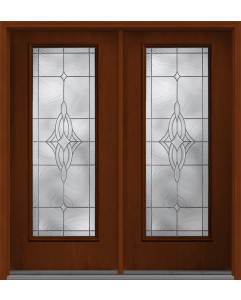 80 Wellesley Full Lite Mahogany Fiberglass Double Doors , WBD Impact