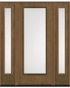 80 Satin Etch Full Lite Mahogany Fiberglass Single Door,Sidelites , WBD Impact
