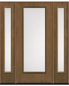 80 Satin Etch Full Lite Mahogany Fiberglass Single Door,Sidelites , WBD Impact