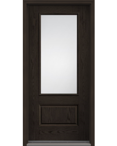 80 Low-E 3/4 Lite 1 Panel Oak Fiberglass Single Door , WBD Impact