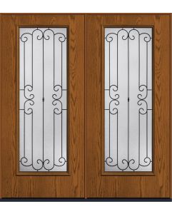 80 Riserva Full Lite Oak Fiberglass Double Doors , WBD Impact