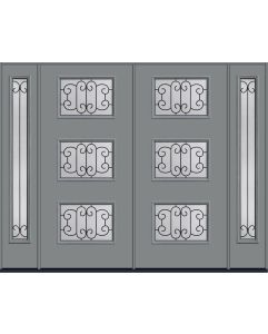 80 Riserva Modern Pulse Ari 3-Lite Smooth Fiberglass Double Door,Sidelites , WBD Impact