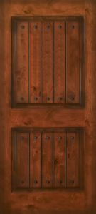 80" 2 Panel Square Estancia Alder Door with Clavos
