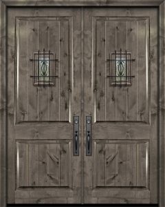 42" x 96" Double 2 Panel Estancia Alder Door with Speakeasy