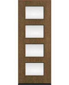 96 Low-E Modern Pulse Ari 4-Lite Mahogany Fiberglass Single Door , WBD Impact