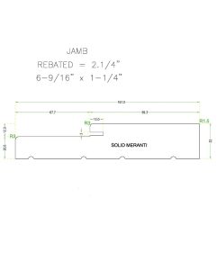 Mahogany (Meranti) Jamb 6.56x1.25x124 for 2-1/4 Doors