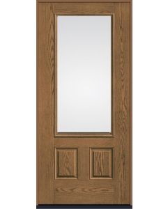 80 Low-E 3/4 Lite 2 Panel Oak Fiberglass Single Door , WBD Impact