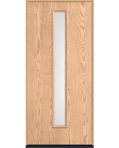 80 Satin Etch Modern Pulse Linea Centered Oak Fiberglass Single Door , WBD Impact