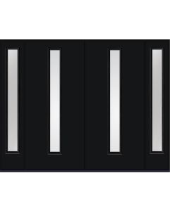 80 Clear Modern Pulse Linea Centered Smooth Fiberglass Double Door,Sidelites , WBD Impact