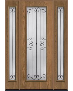 96 Riserva Full Lite Oak Fiberglass Single Door,Sidelites , WBD Impact