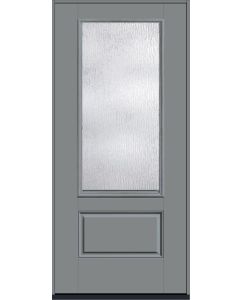80 Rainglass 3/4 Lite 1 Panel Smooth Fiberglass Single Door , WBD Impact