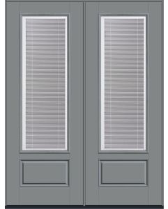 96 Low-E Raise/Tilt Smooth 3/4 Lite 1 Panel Fiberglass Double Doors , WBD Impact