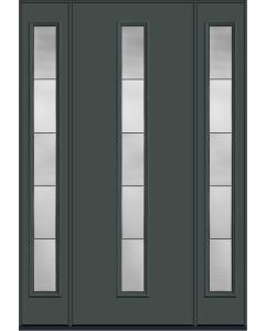 96 Axis Modern Pulse Linea Centered Smooth Fiberglass Single Door,Sidelites , WBD Impact