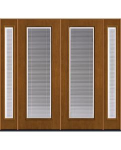 96 Clear Raise/Tilt Mahogany Full Lite Fiberglass Double Door,Sidelites , WBD Impact
