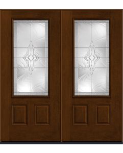 80 Wellesley 3/4 Lite 2 Panel Mahogany Fiberglass Double Doors , WBD Impact