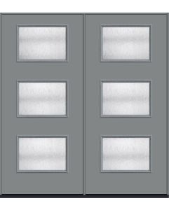 80 Chord Modern Pulse Ari 3-Lite Smooth Fiberglass Double Doors , WBD Impact