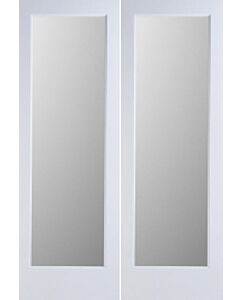 80 Primed 1 Lite French Frosted Glass Double Door