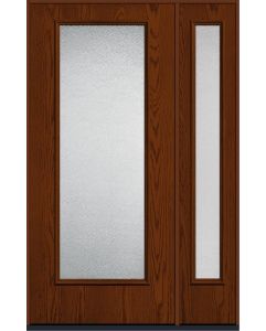 80 Granite Full Lite Oak Fiberglass Single Door,Sidelite , WBD Impact