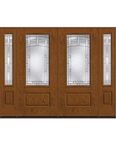 80 Maple Park 3/4 Lite 1 Panel Oak Fiberglass Double Door,Sidelites , WBD Impact