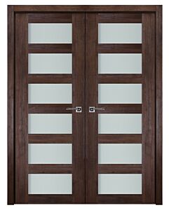 Italia Vetro, Laminated Glass Prestige Brown 6-Lite, Prefinished Interior Double Door