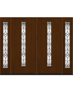 80 Salinas Modern Pulse Linea Centered Mahogany Fiberglass Double Door,Sidelites , WBD Impact
