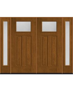 80 Granite Craftsman Top View 2 Panel Mahogany Fiberglass Double Door,Sidelites , WBD Impact