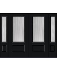 80 Chinchilla 3/4 Lite 1 Panel Smooth Fiberglass Double Door,Sidelites , WBD Impact